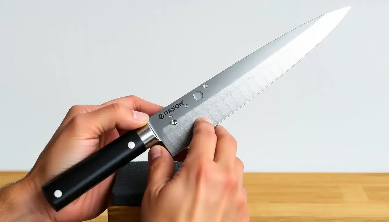 Sharpening Best Japanese Knives on Amazon with Whetstone