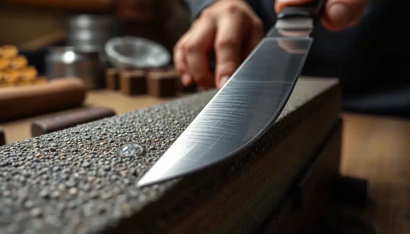Japanese Whetstone Craftsmanship Detail - Sharpening