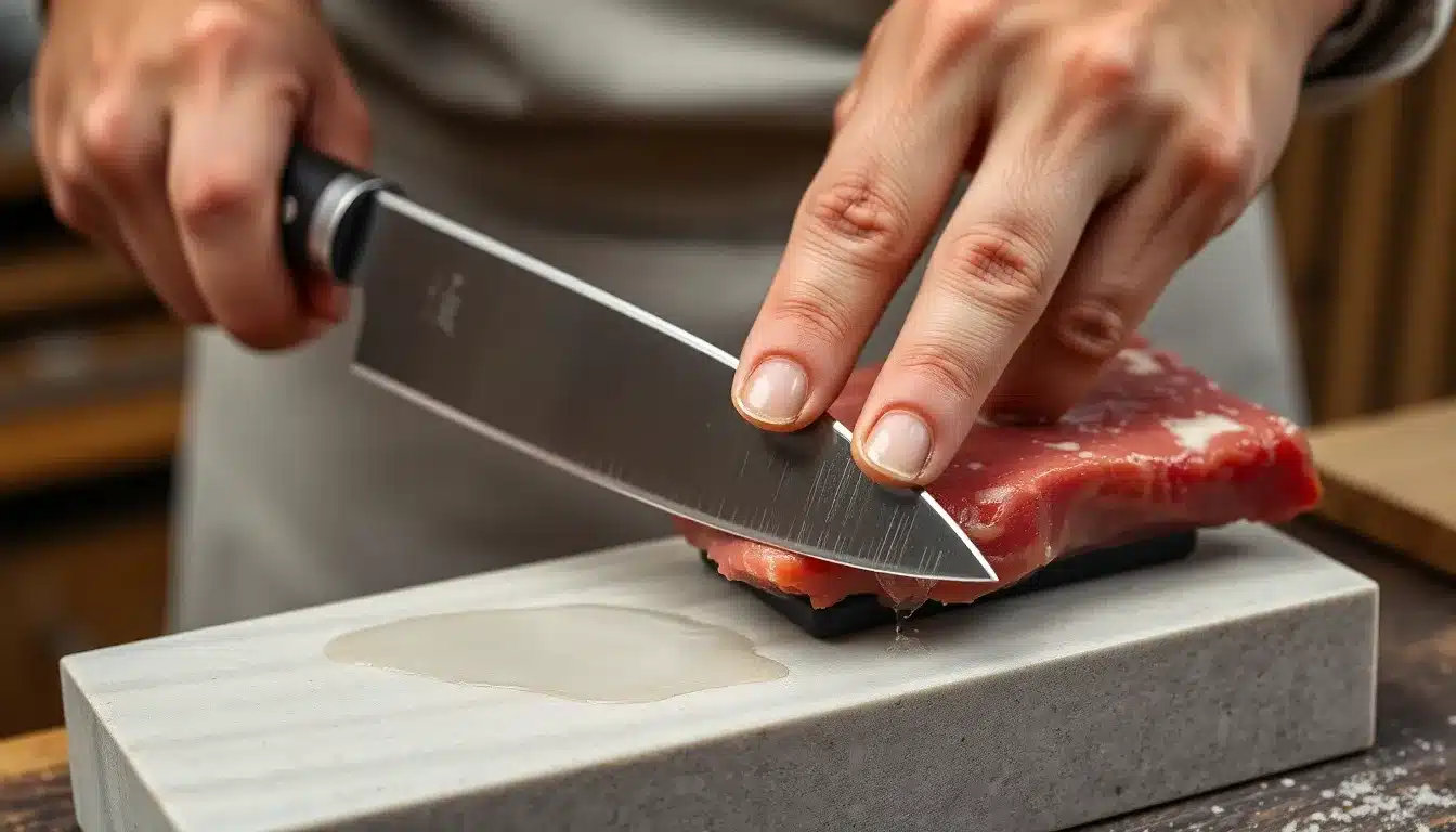 Sharpening Japanese Butcher Knives with a Whetstone