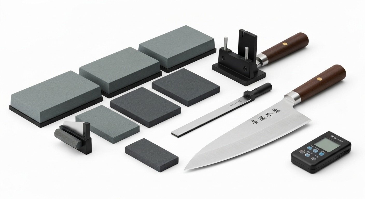 Tools for Japanese Knives Angle Measurement and Sharpening