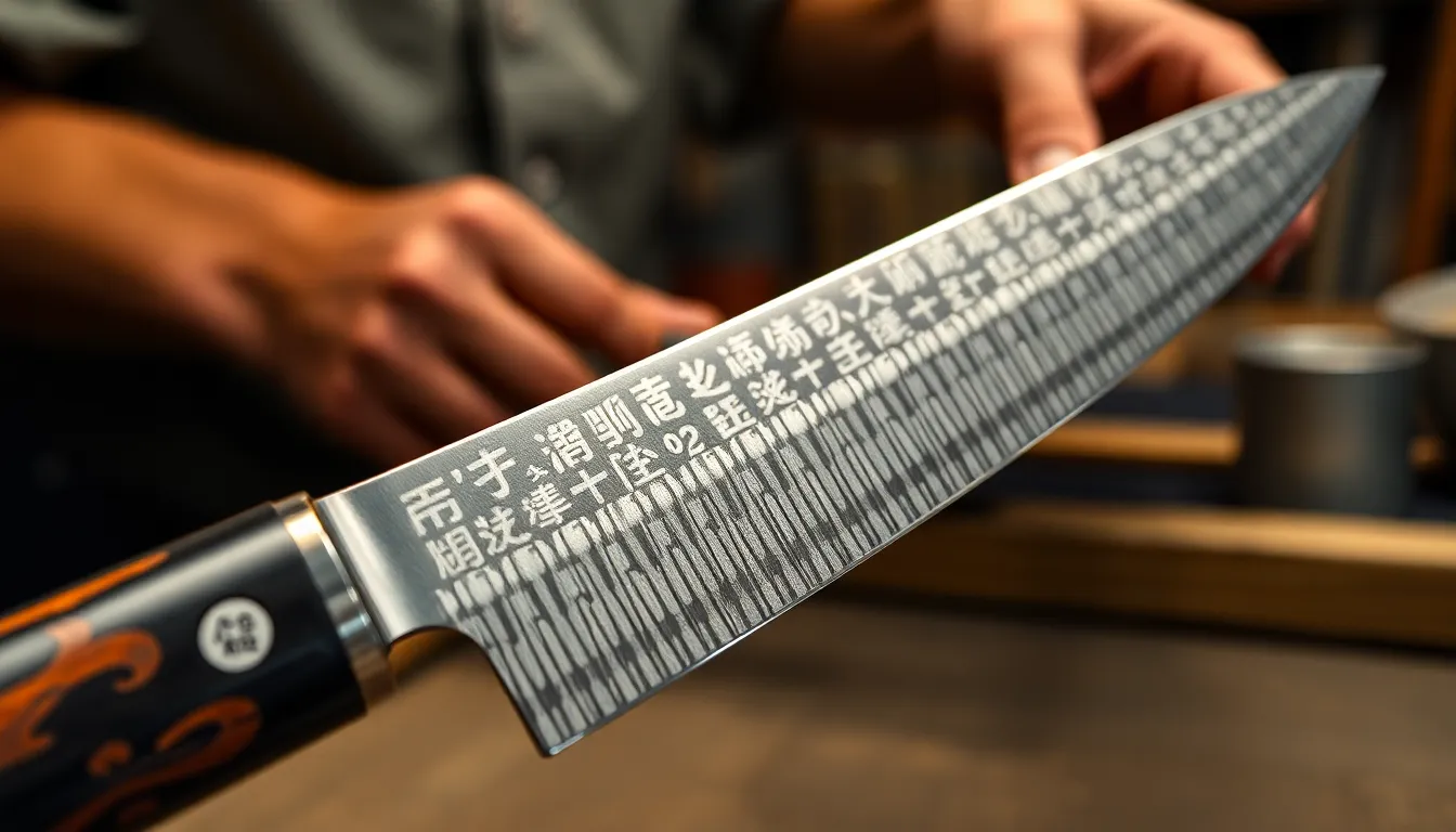 Japanese Knives Carbon Steel - Japanese Craftsmanship Detail