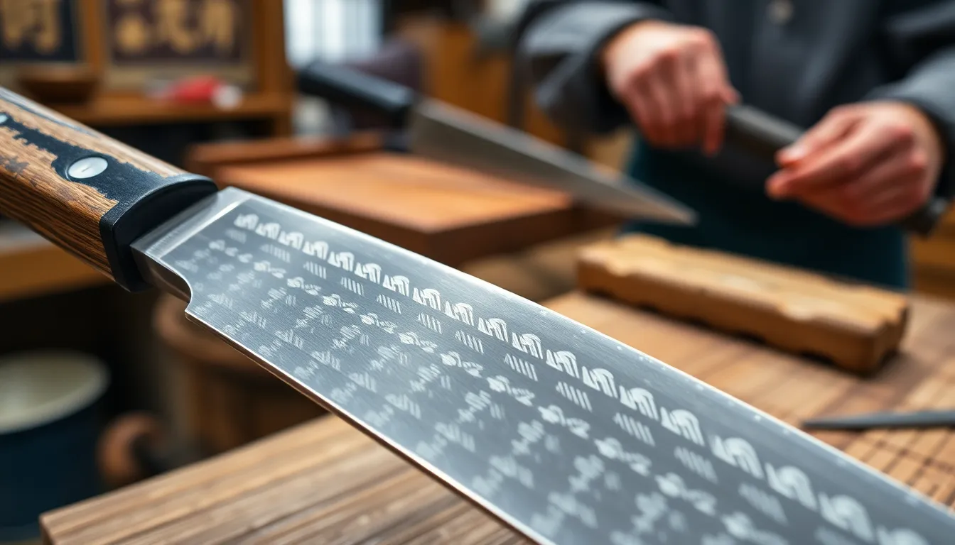 Japanese Steel Knives Set - Japanese Craftsmanship Detail