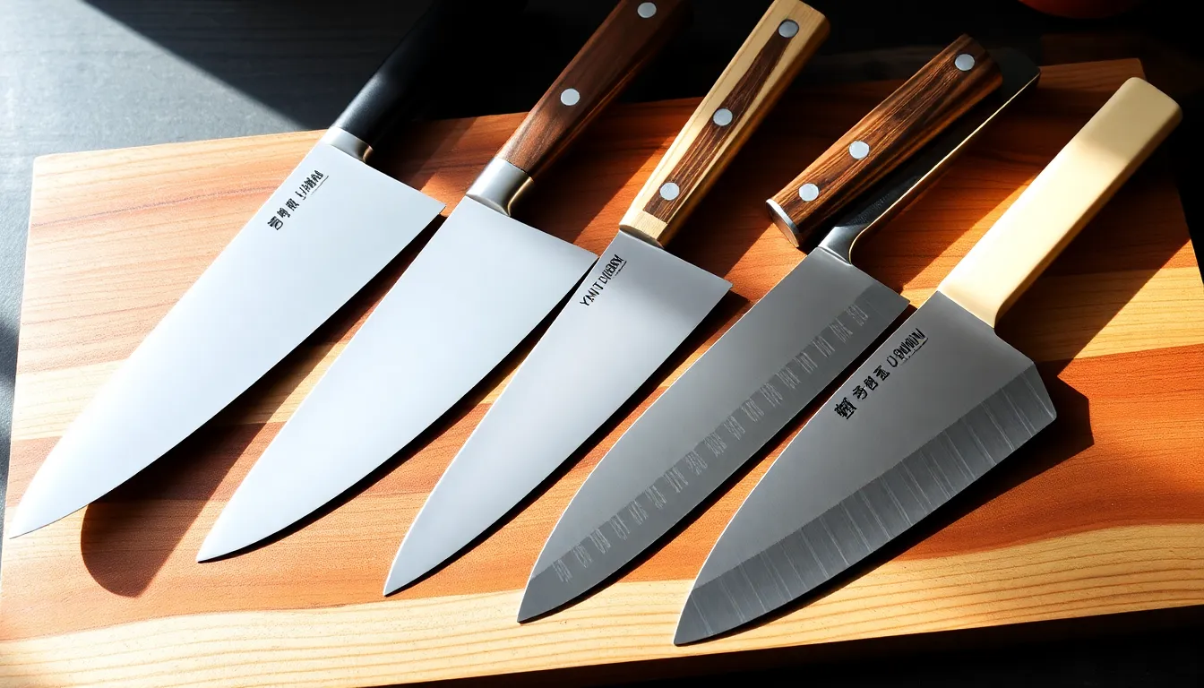 Diverse Styles of Japanese Knives Collection