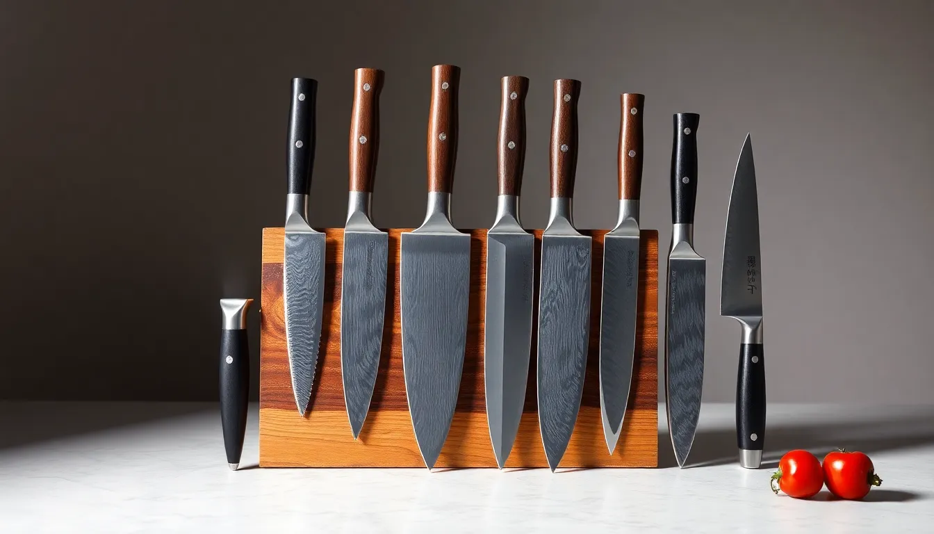 Professional Japanese Chefs Knives Set Display