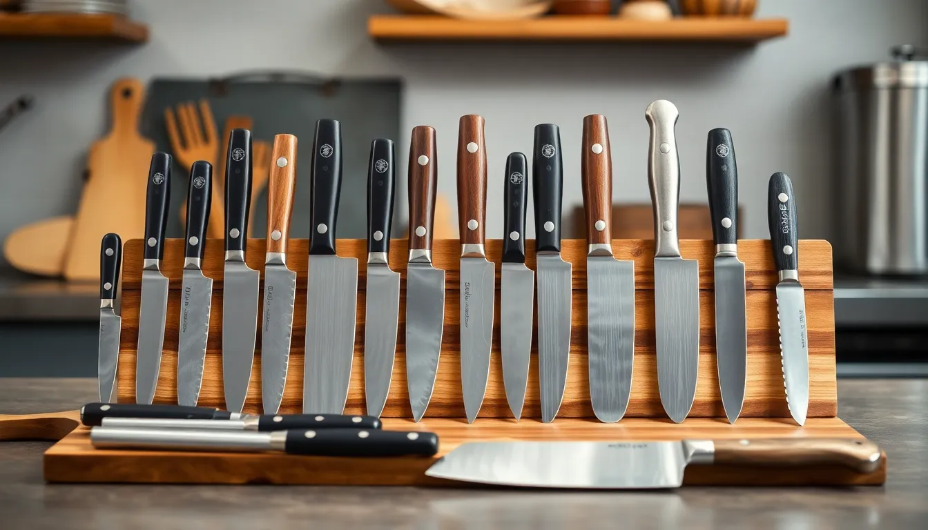 Collection of Small Japanese Knives for Professional Chefs