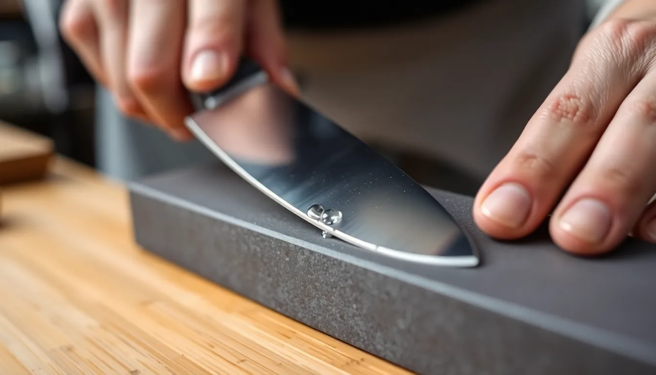 Sharpening Japanese Cutlery Knives on a Whetstone