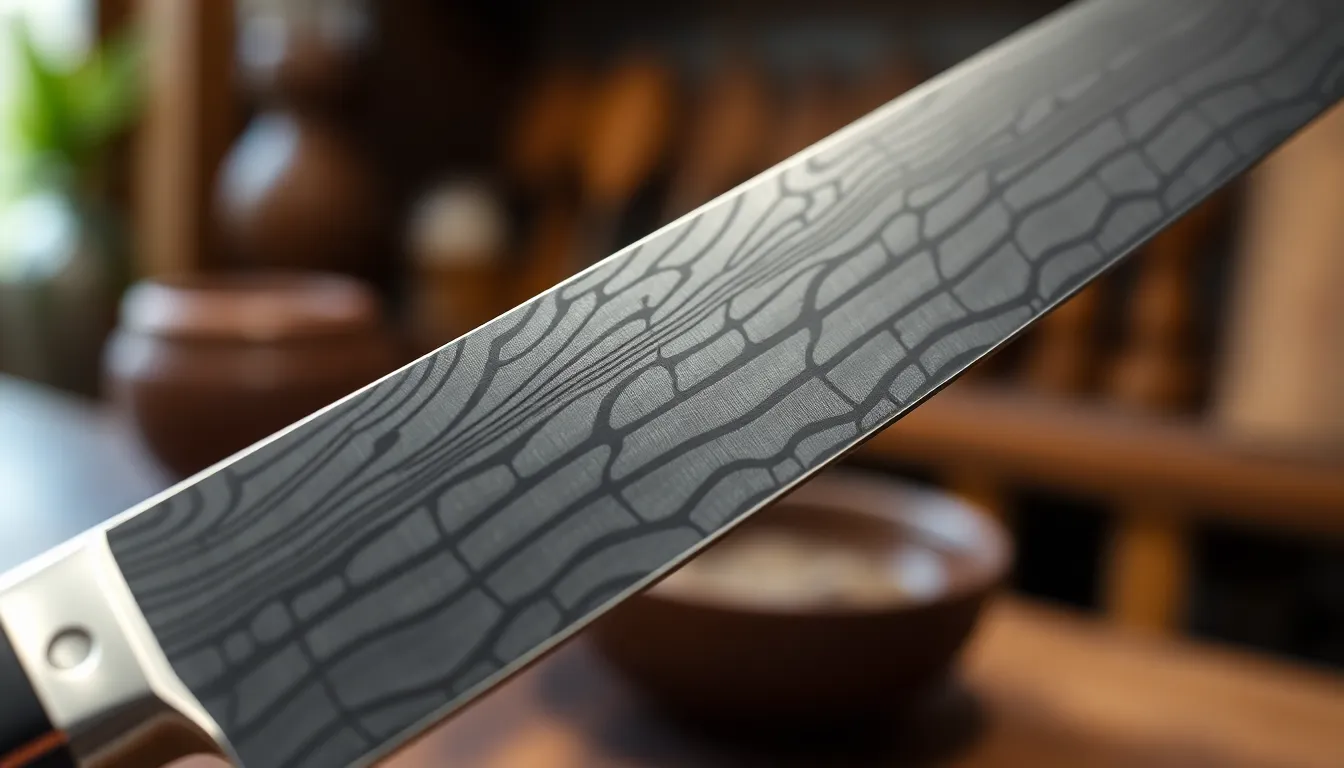 Intricate Patterns of Japanese Damascus Knives