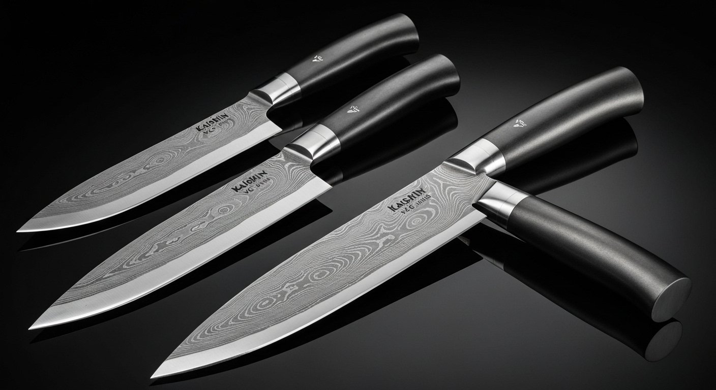 Stunning Kaishin Knives with Damascus and VG-10 Steel
