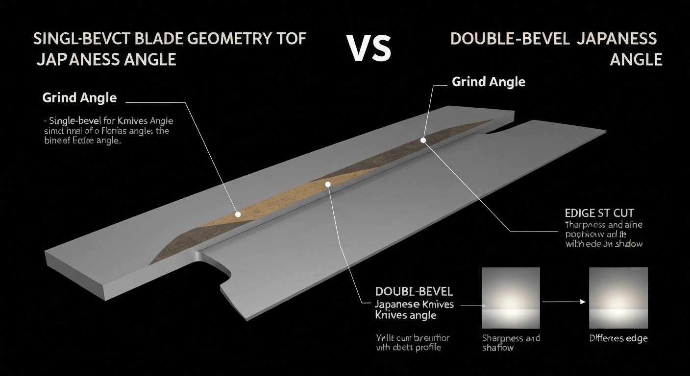 Single vs Double Bevel Japanese Knives Angle Comparison