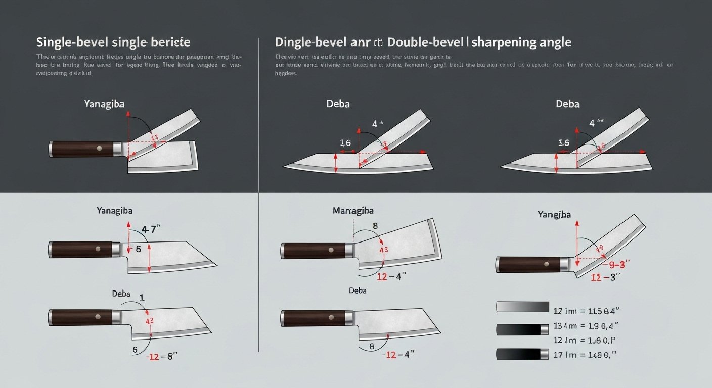Understanding Japanese Knives Sharpening Angle: Single vs. Double Bevel