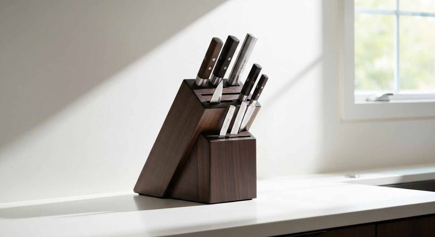 Elegant Wooden Best Knife Block for Japanese Knives