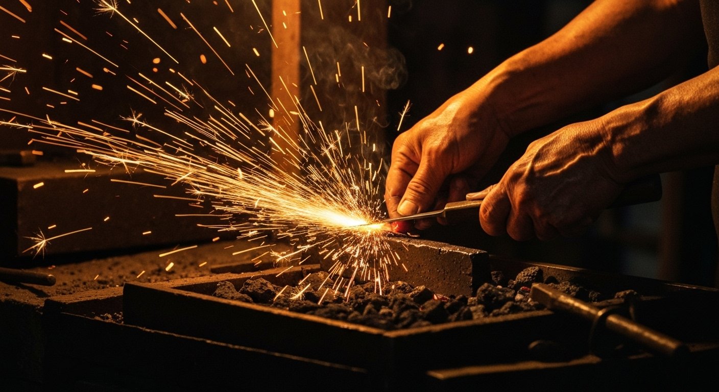 Master Japanese Artisan Forging Kaishin Knives