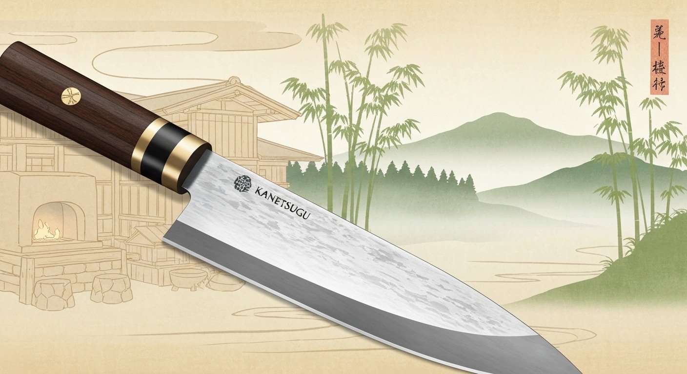Macro View of Kanetsugu Knife’s Razor-Sharp Edge