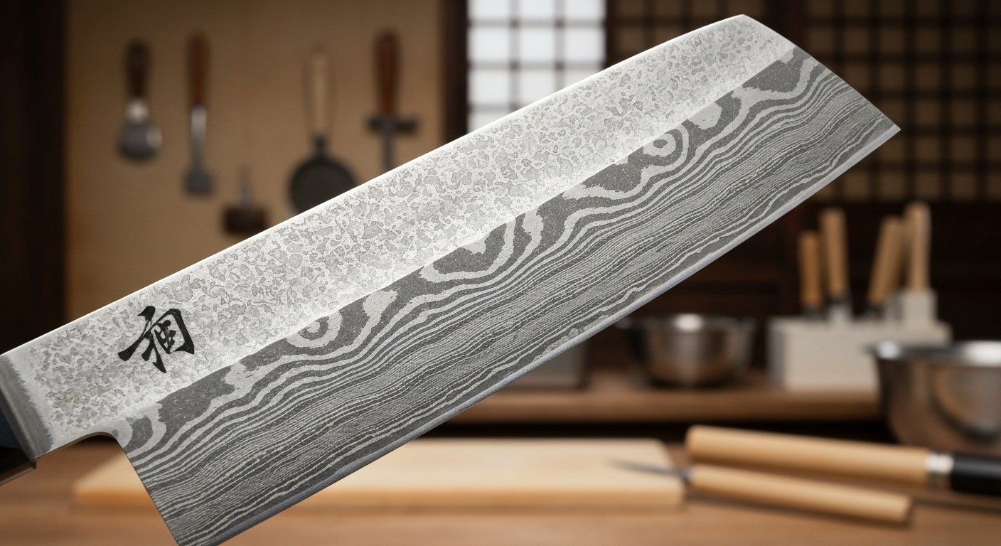 Chef Using Japanese Style Kitchen Knives for Precision Cutting