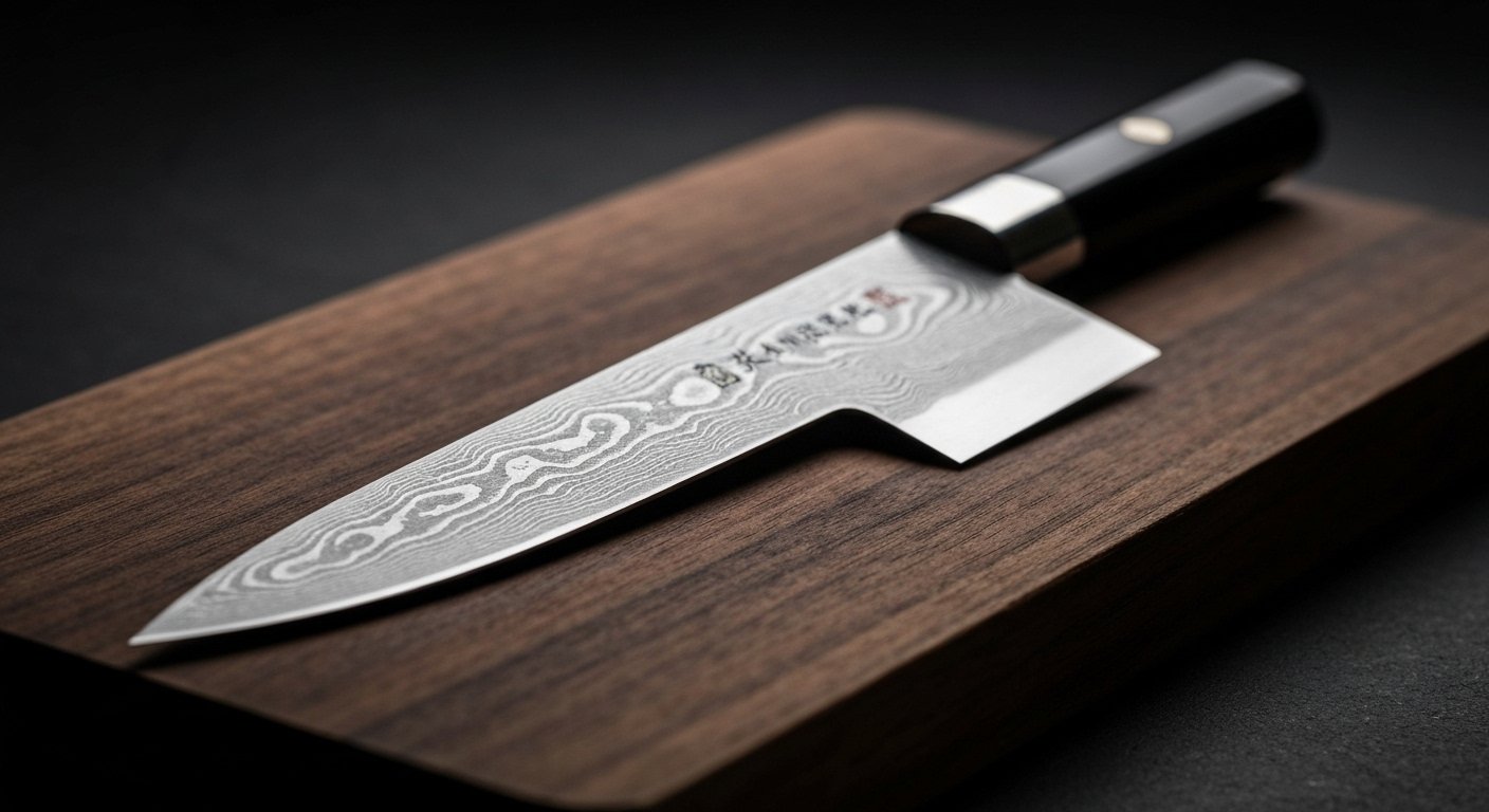 Exquisite Kanetsugu Knife Blade and Handle Detail